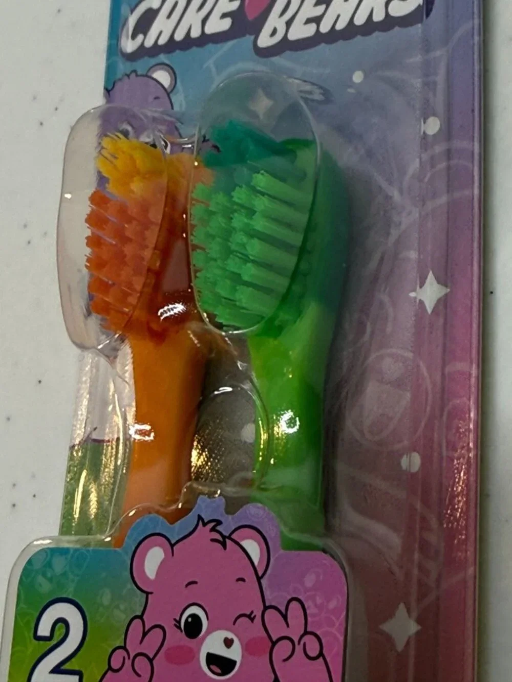 Care Bears 2 Pack Soft Toothbrush Set New